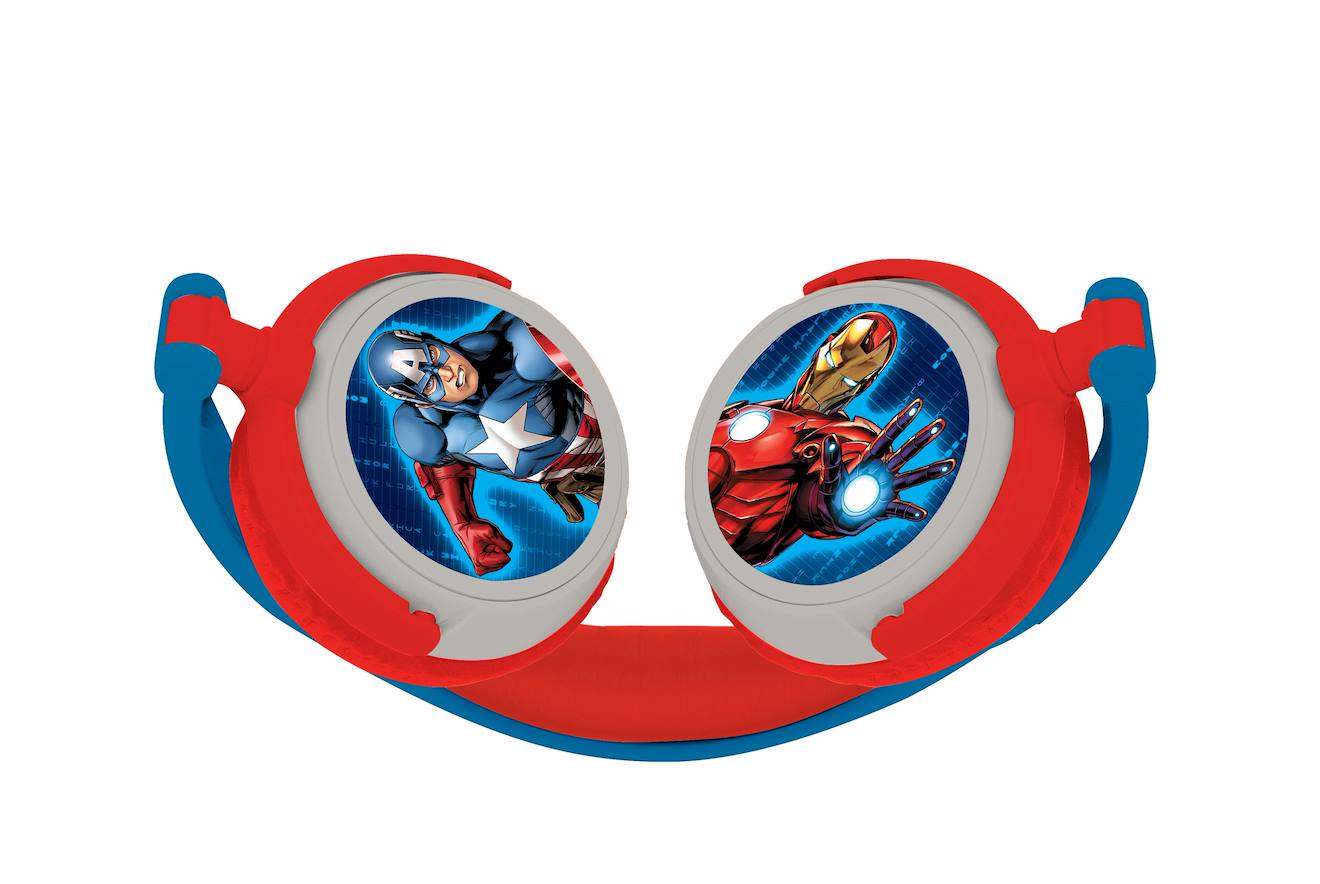 Casque stéréo filaire pliable Avengers avec limitation de volume d'écoute multicolore