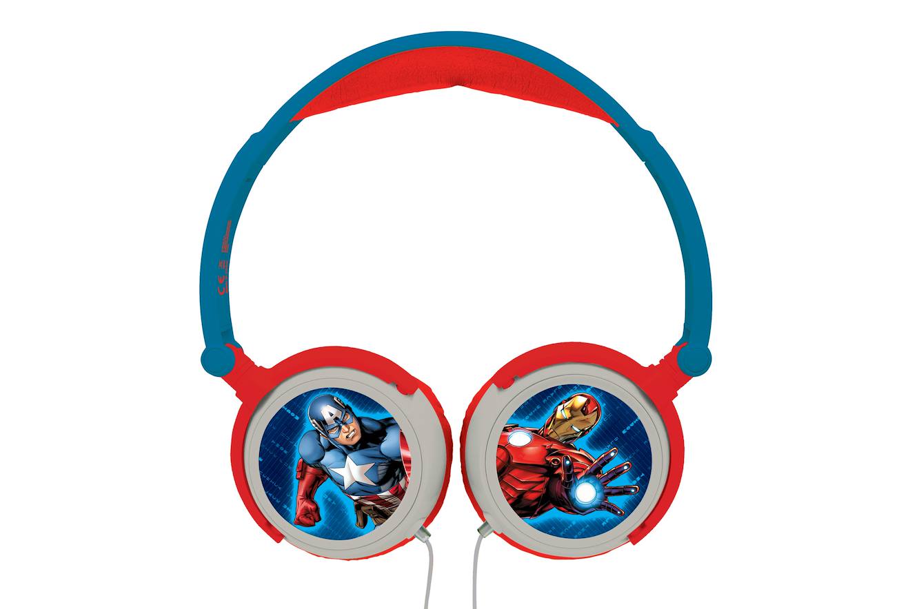 Casque stéréo filaire pliable Avengers avec limitation de volume d'écoute multicolore