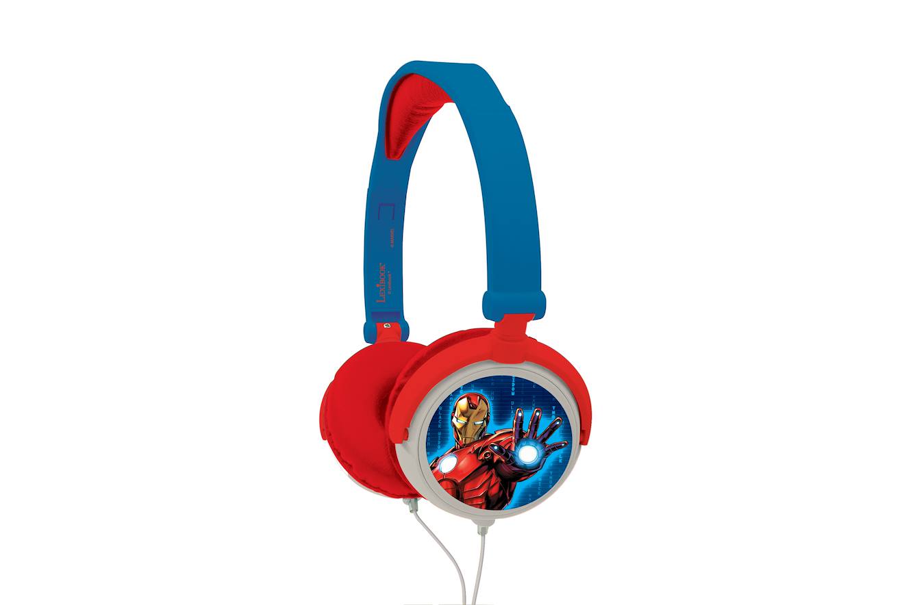 Casque stéréo filaire pliable Avengers avec limitation de volume d'écoute multicolore