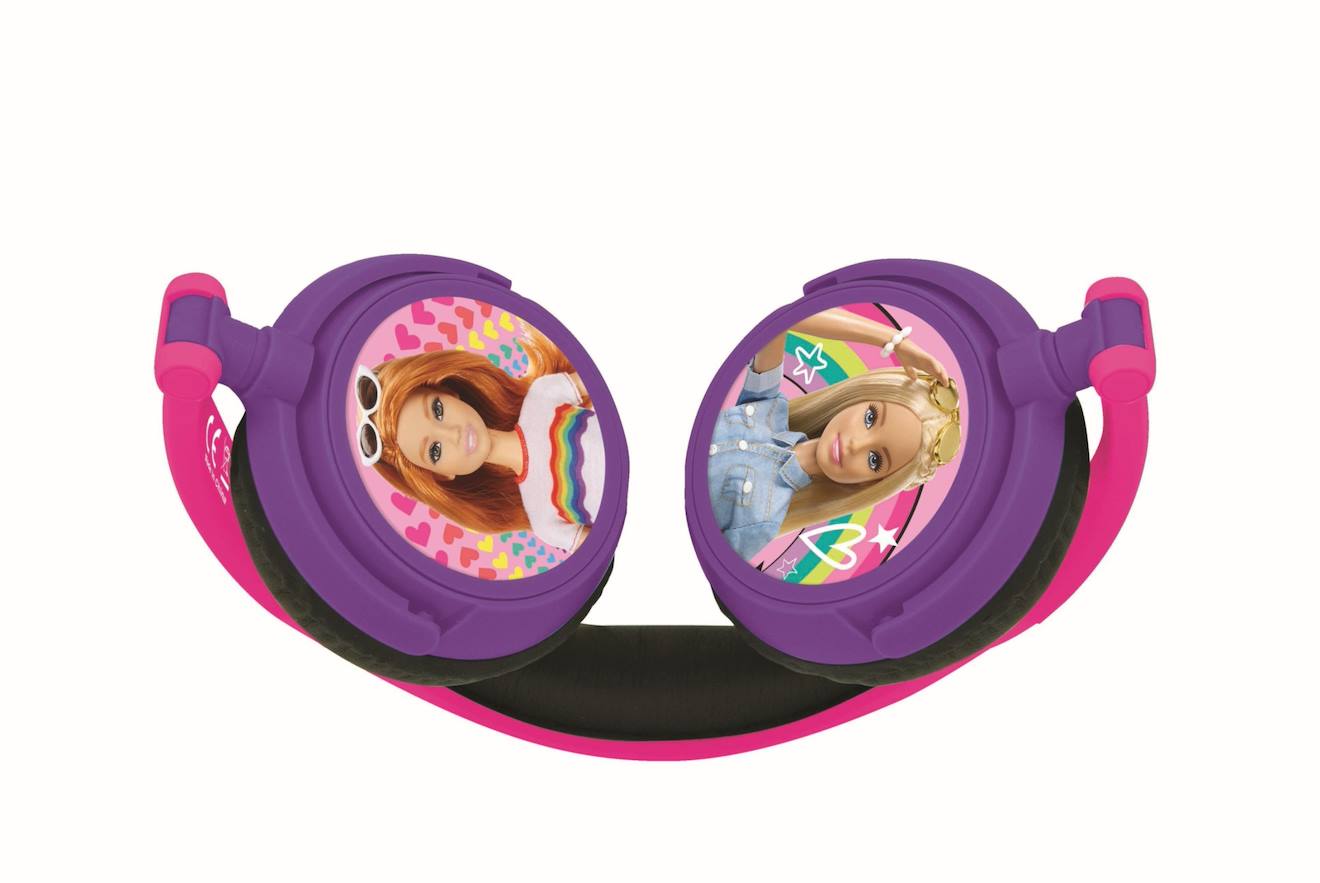 Casque stéréo filaire pliable Barbie avec limitation de volume d'écoute multicolore