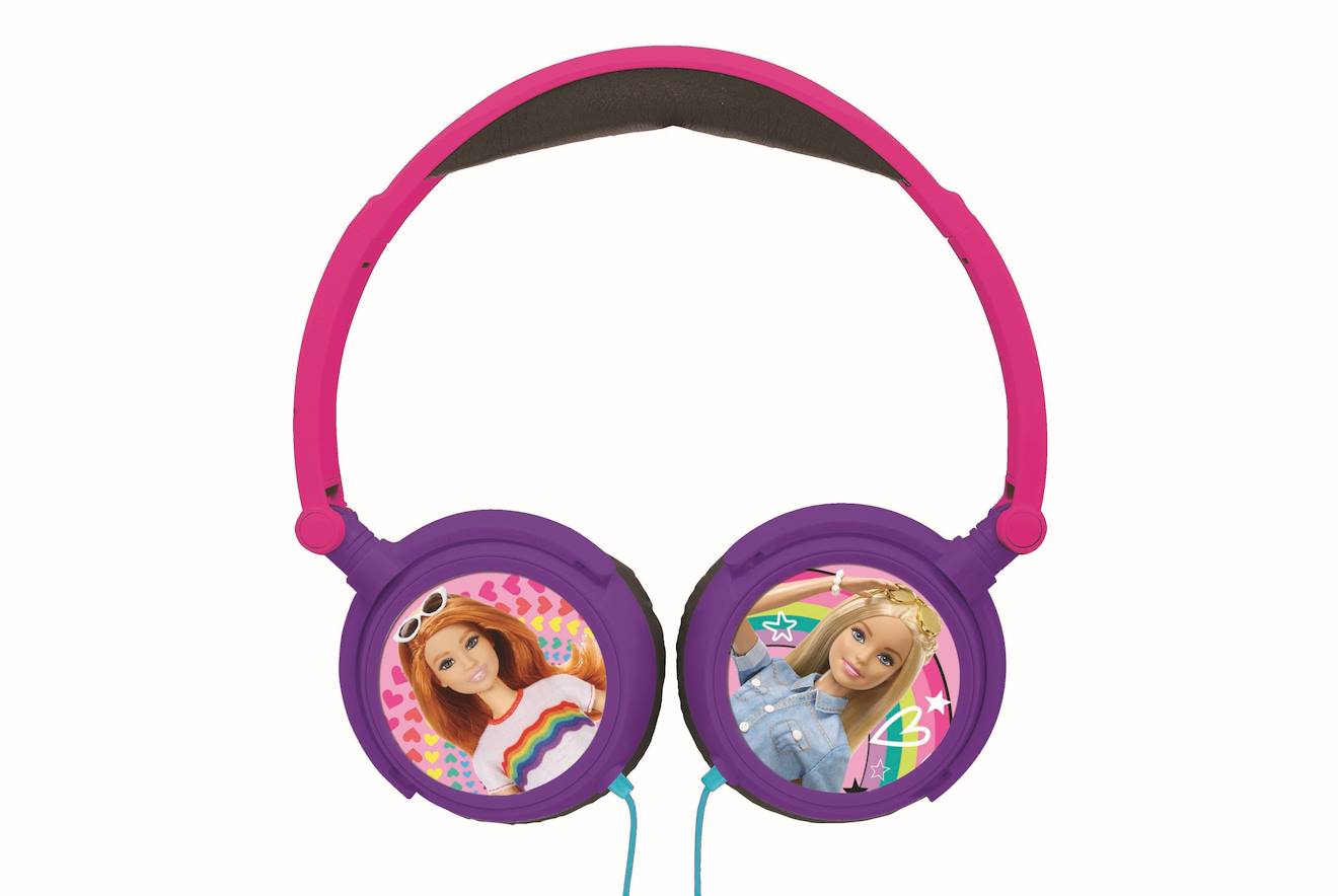 Casque stéréo filaire pliable Barbie avec limitation de volume d'écoute multicolore