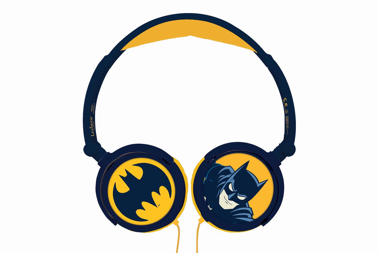 Casque stéréo filaire pliable Batman avec limitation de volume d'écoute multicolore