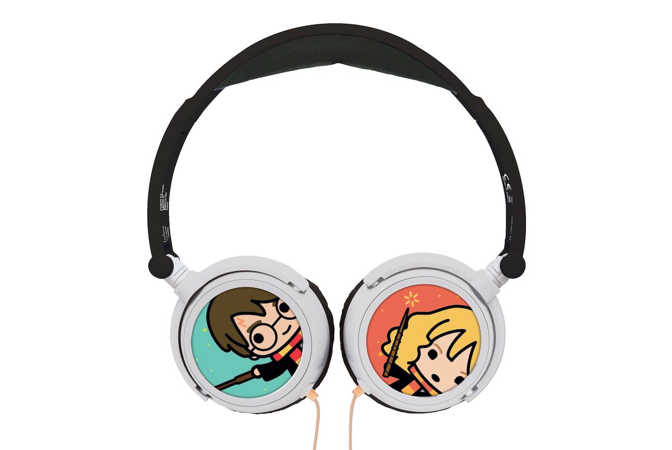 Casque stéréo filaire pliable Harry Potter avec limitation de volume d'écoute multicolore