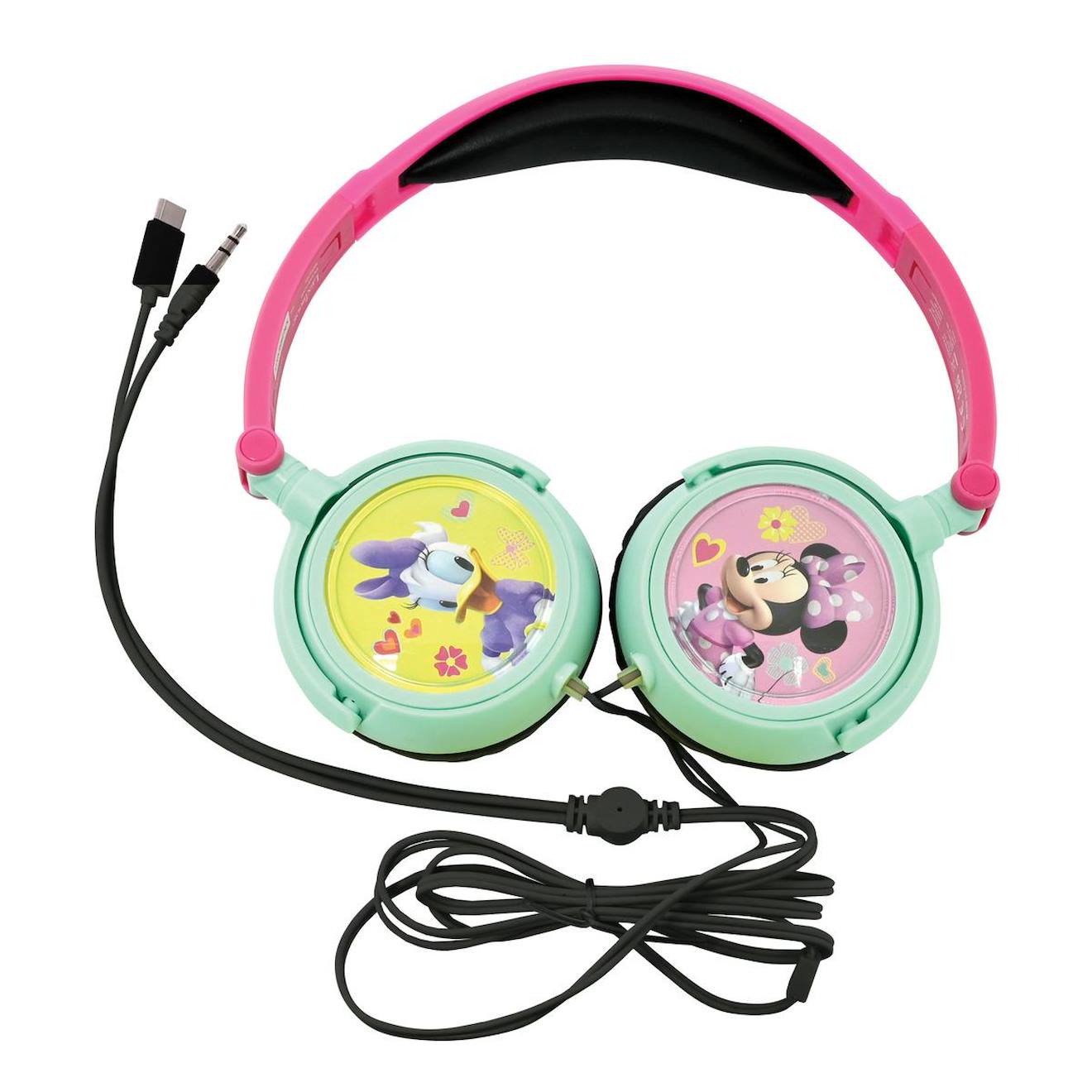 Casque stéréo filaire pliable Minnie mouse avec limitation de volume d'écoute multicolore