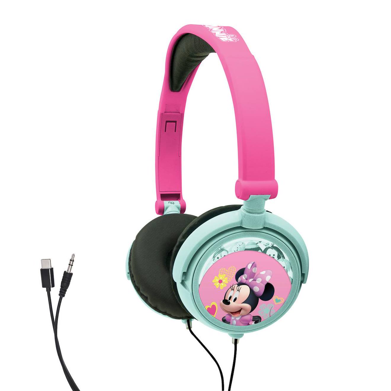 Casque stéréo filaire pliable Minnie mouse avec limitation de volume d'écoute multicolore