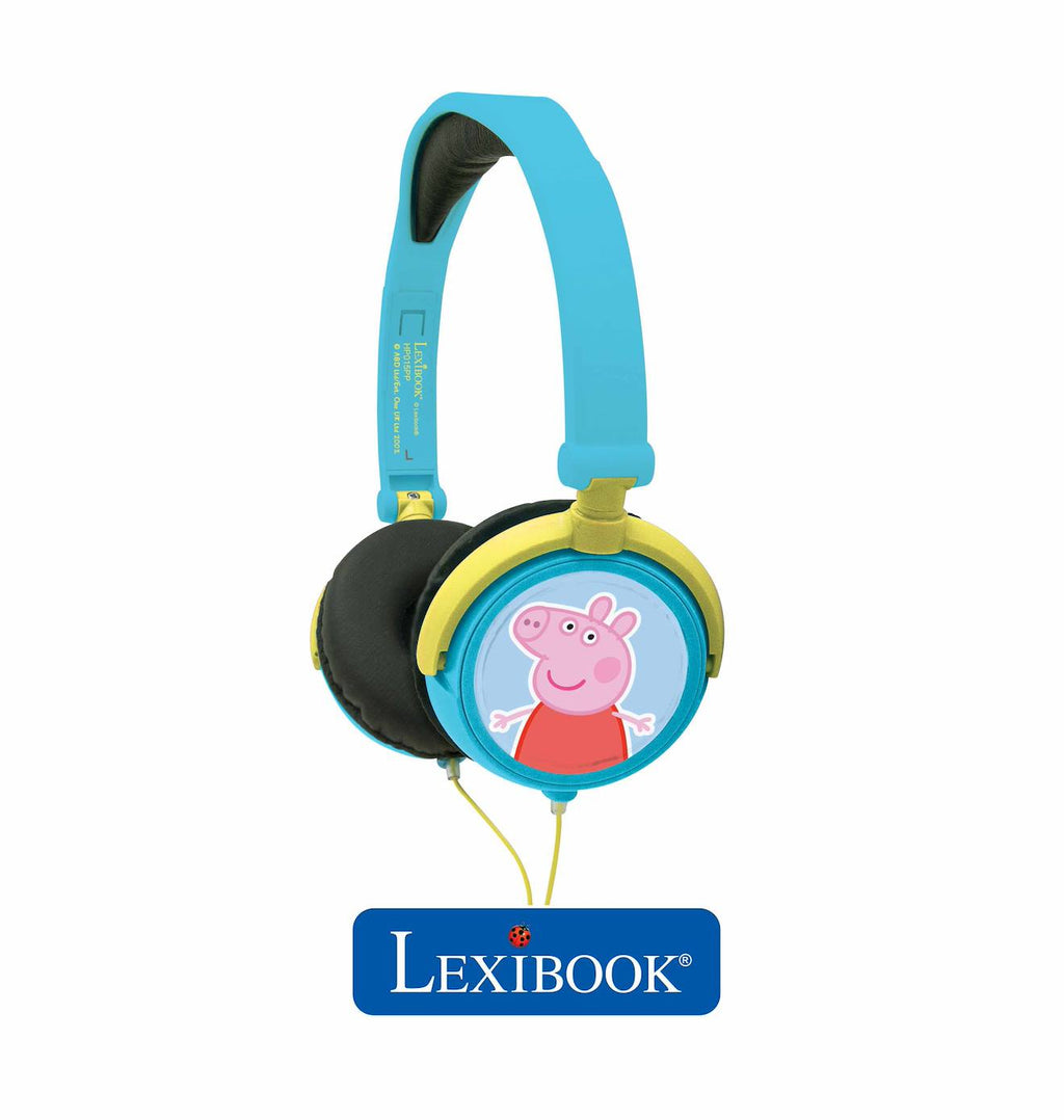 Casque stéréo filaire pliable Peppa Pig avec limitation de volume d'écoute multicolore