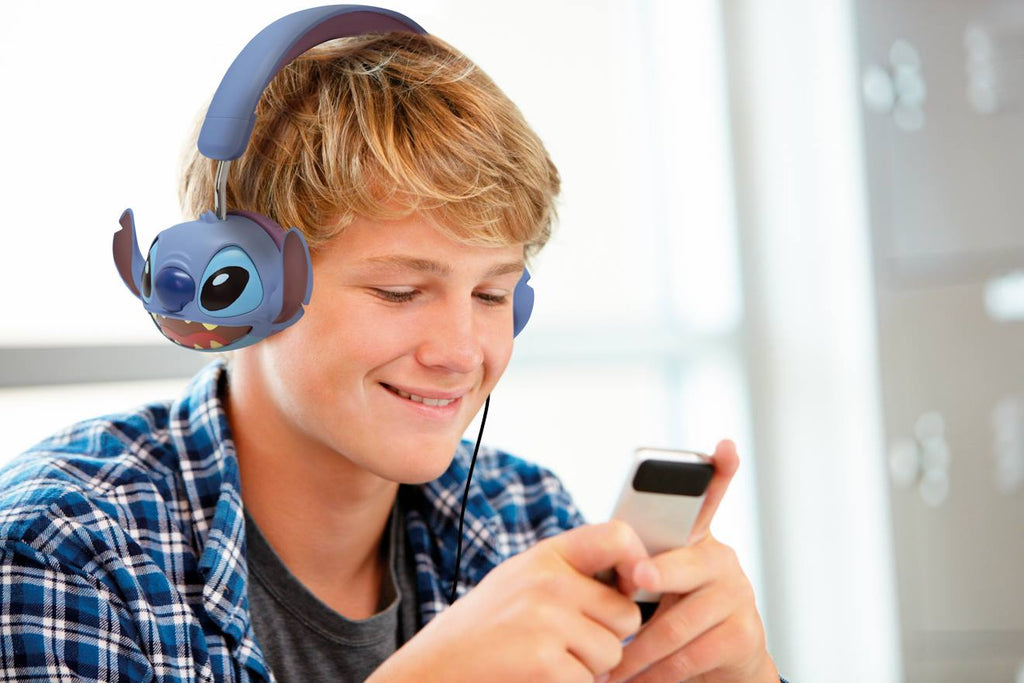 Casque stéréo filaire pliable Stitch avec limitation de volume d'écoute multicolore