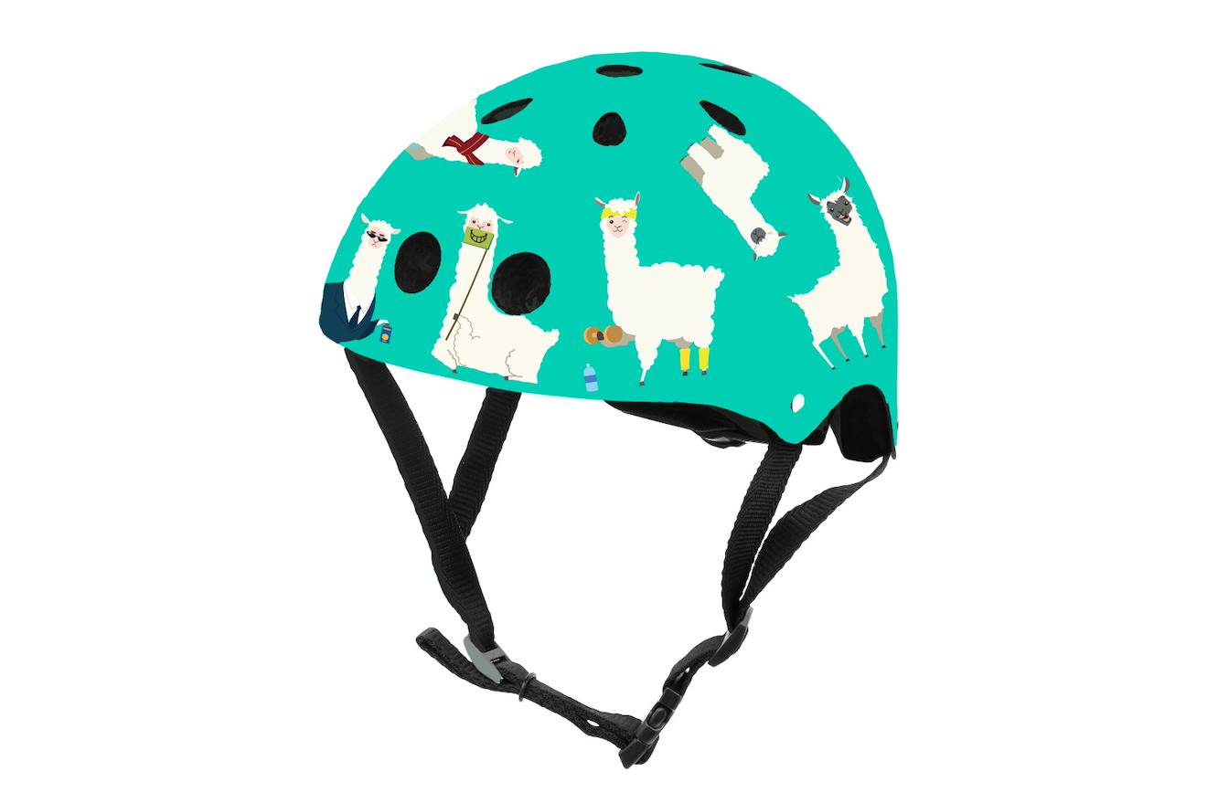 Casque velo et trottinette enfant lids llama bleu/blanc