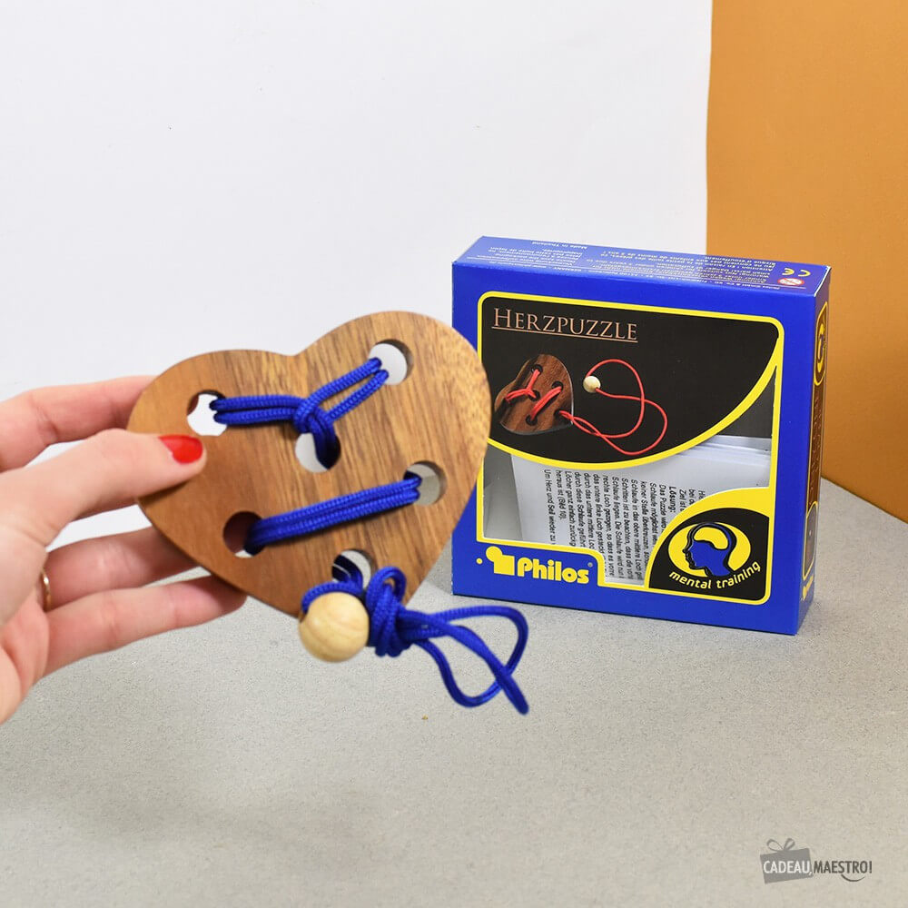 Casse-Tête Bois Coeur Ficelé - Casse-Tête