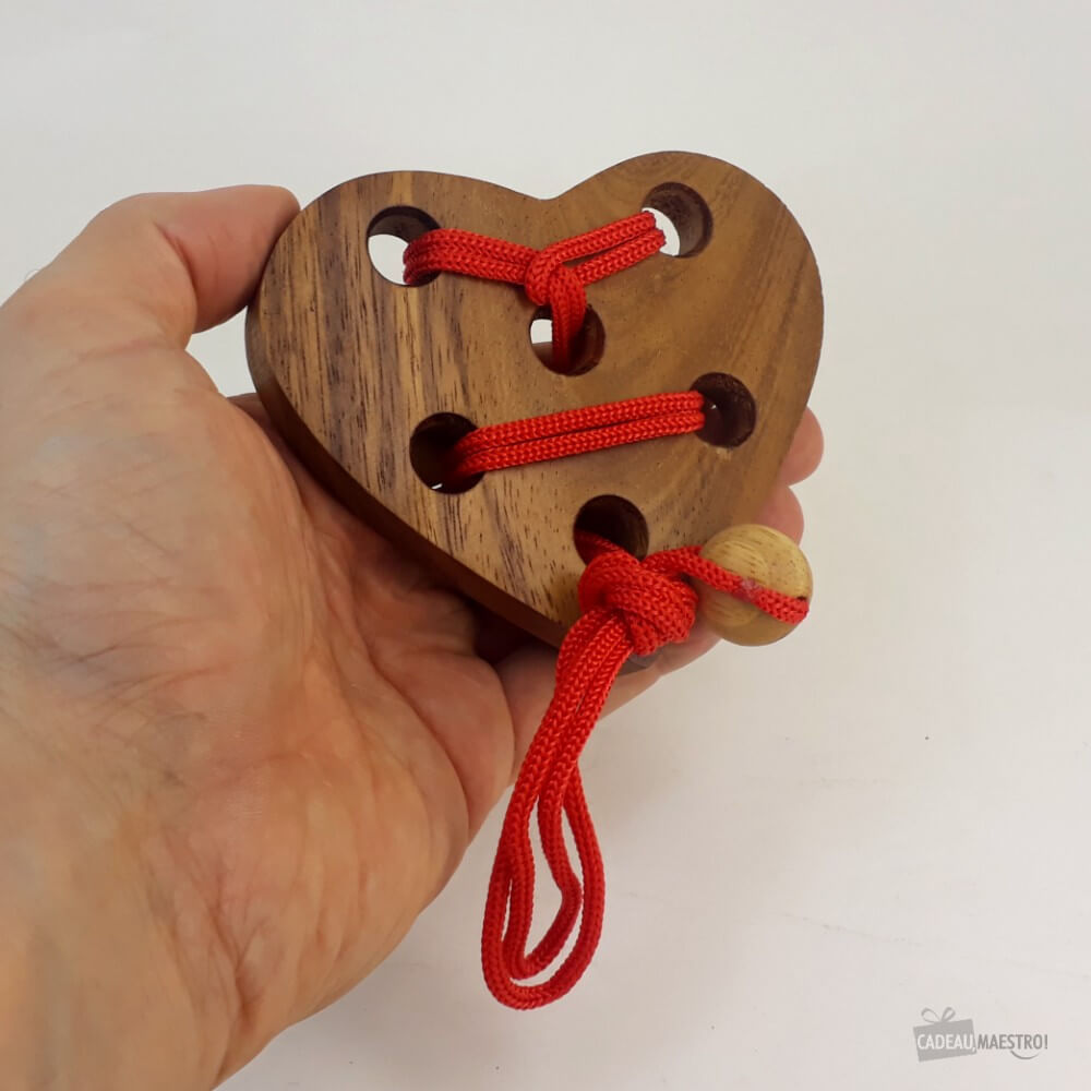 Casse-Tête Bois Coeur Ficelé - Casse-Tête Philos