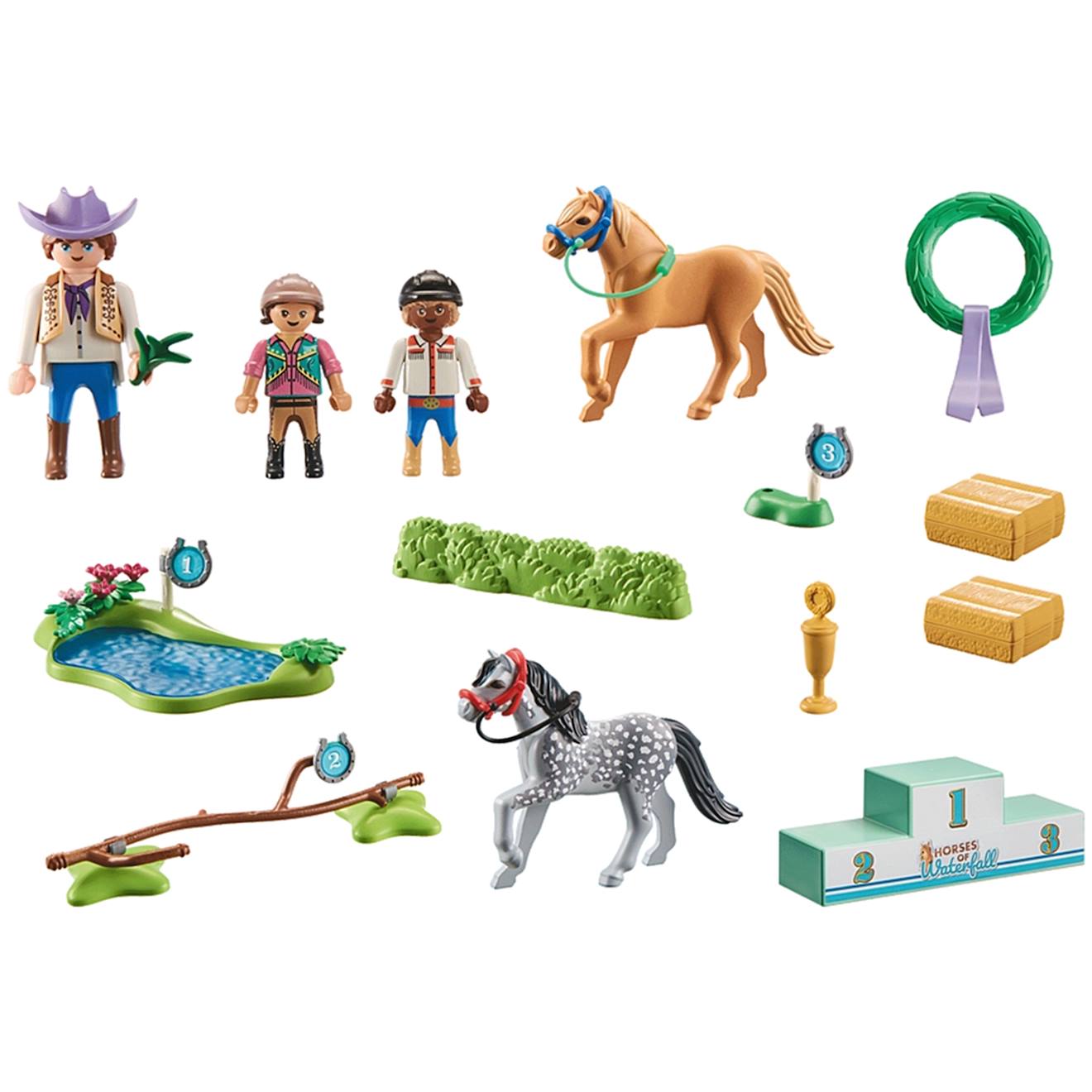 Cavaliers avec poneys et saut d'obstacles 71495 multicolore