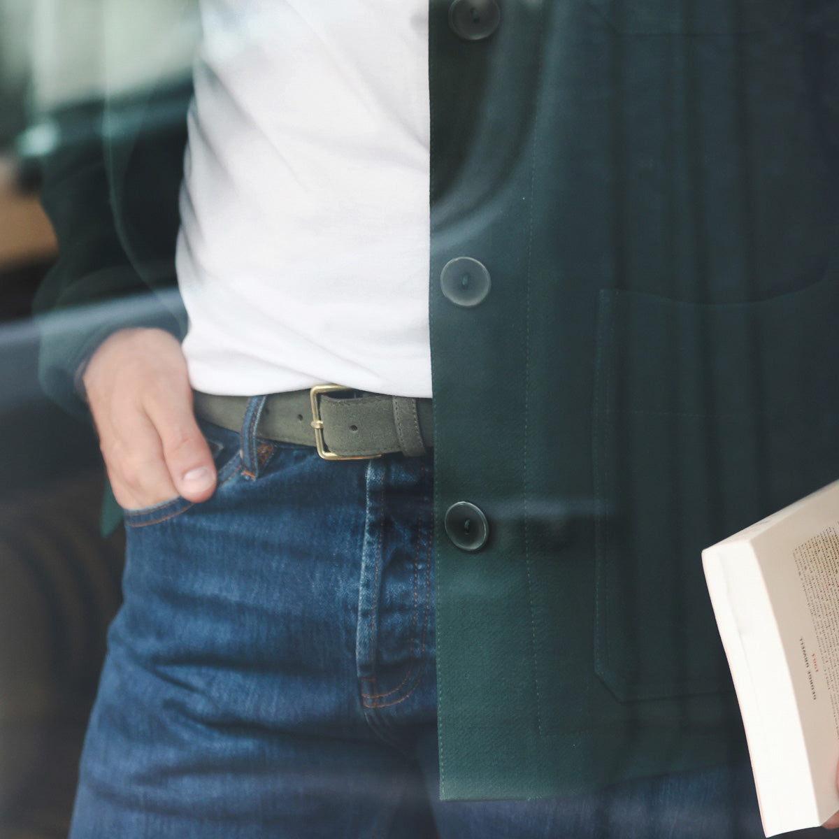 Ceinture homme en cuir suédé personnalisable