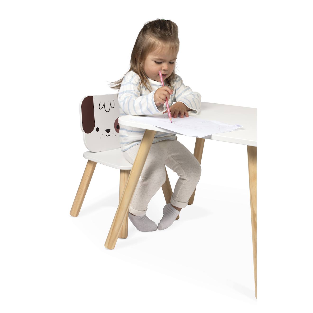 Chaise enfant thème chien multicolore
