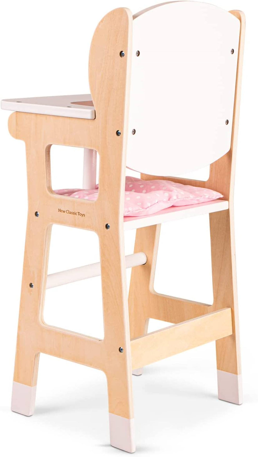 Chaise haute en bois pour poupée blanc