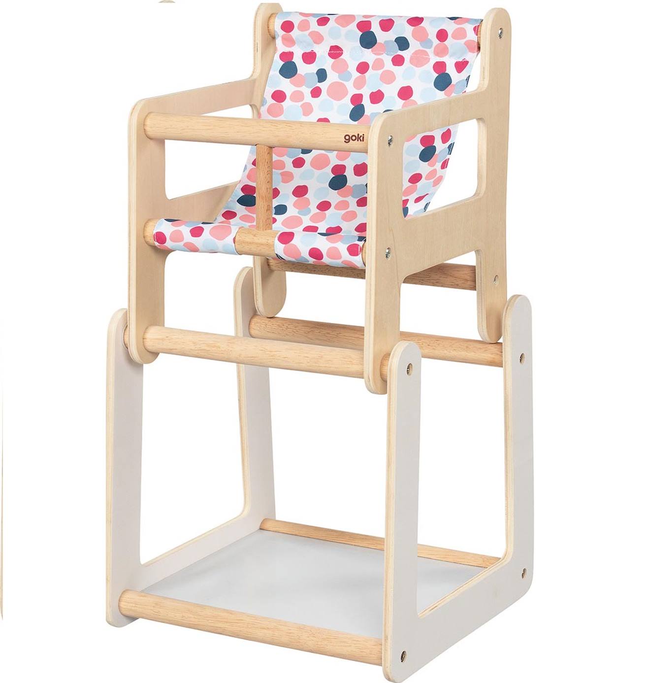 Chaise haute poupée avec table 2 en 1 beige