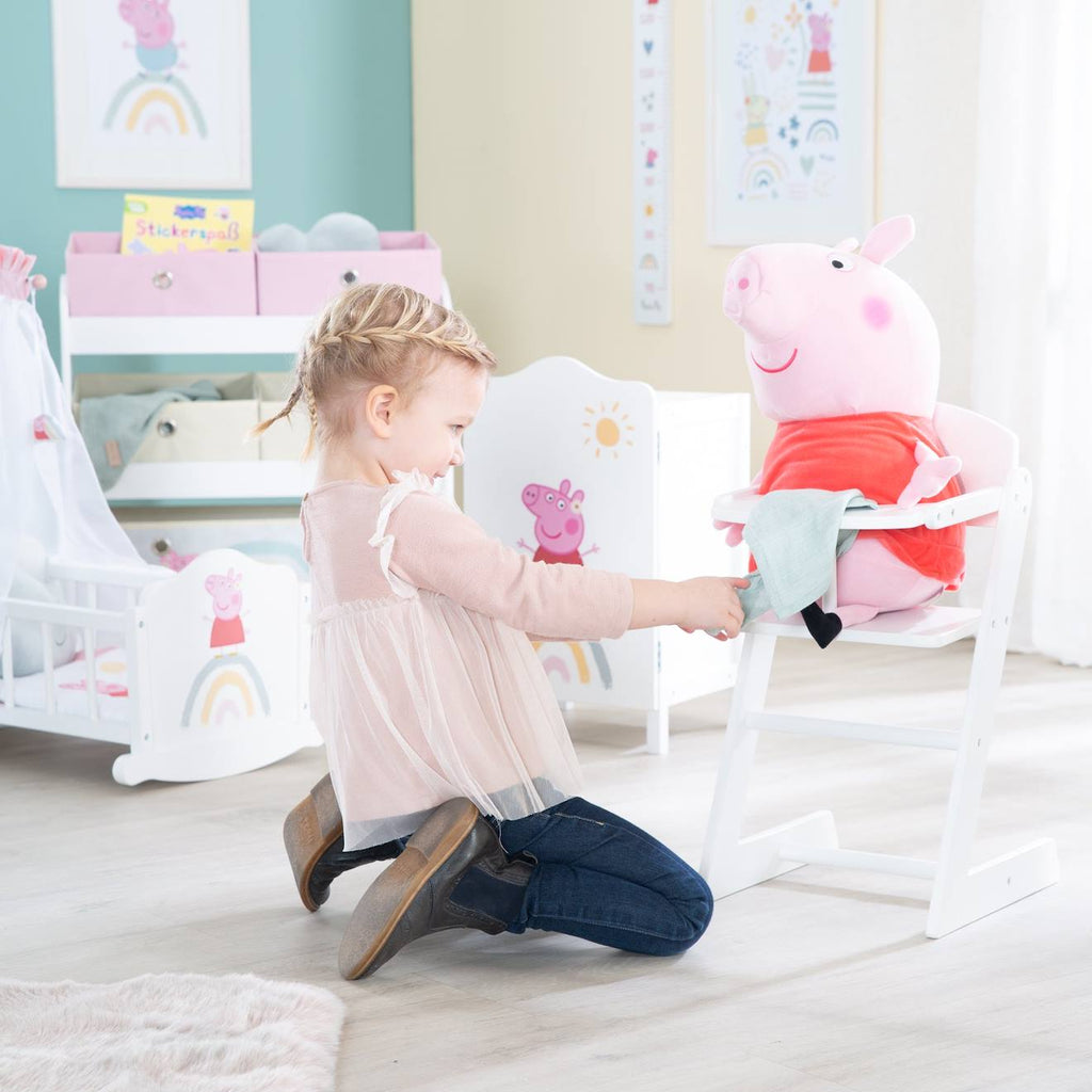 Chaise haute pour poupée + coussin rose Peppa Pig blanc / Peppa Pig