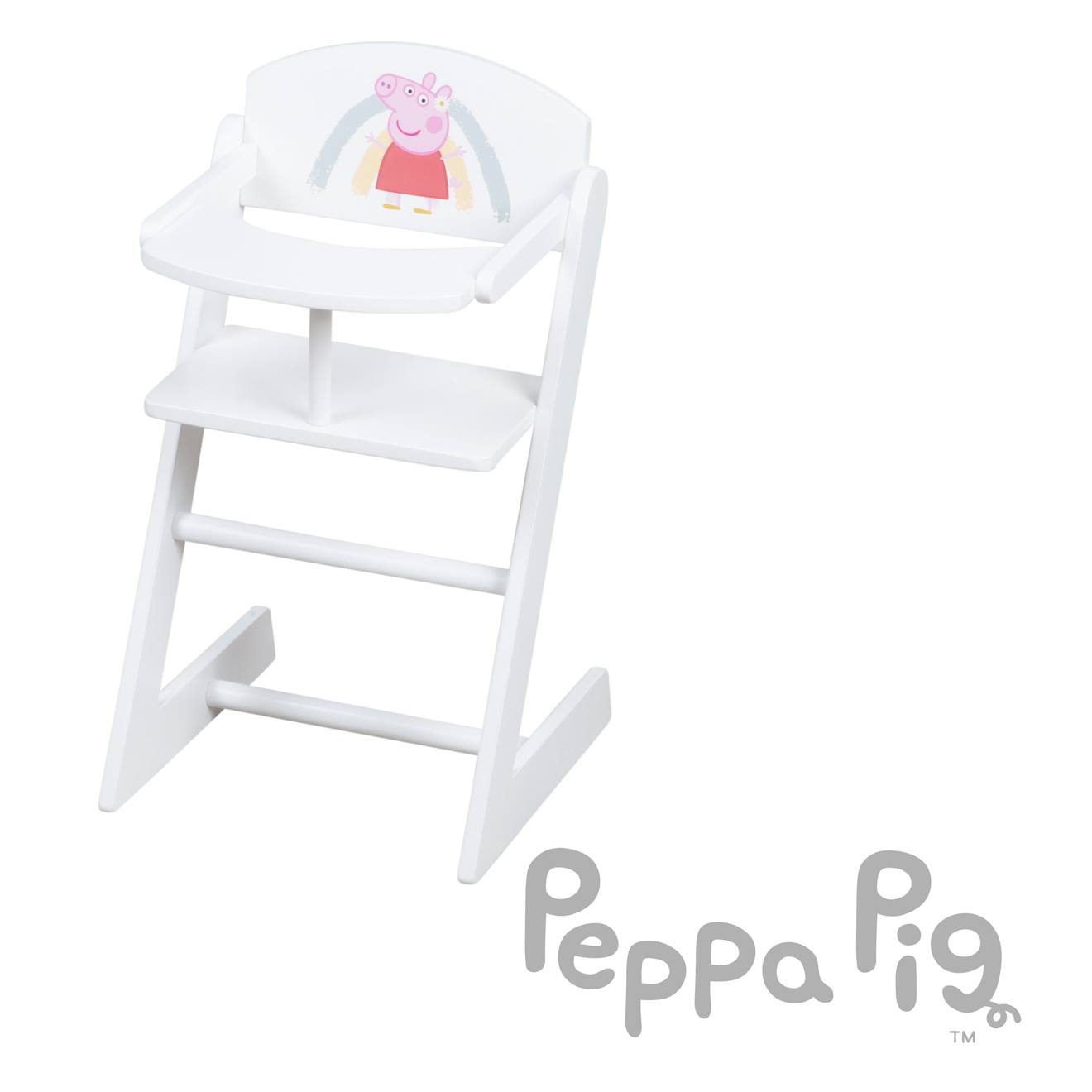 Chaise haute pour poupée + coussin rose Peppa Pig blanc / Peppa Pig
