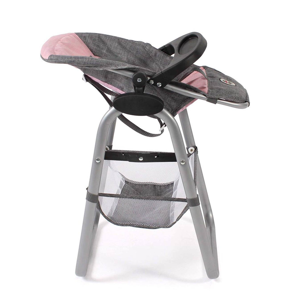 Chaise haute pour poupées - coloris 15 gris et rose