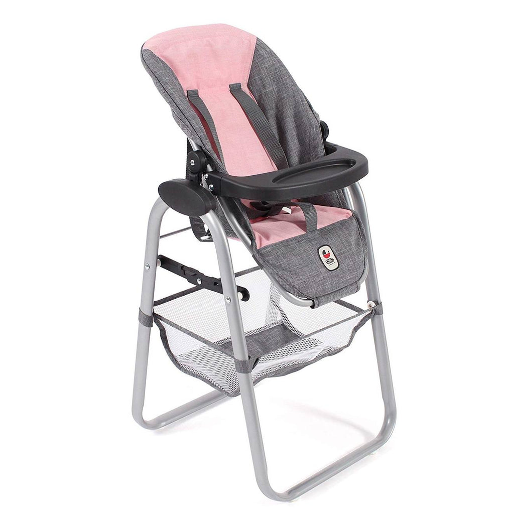 Chaise haute pour poupées - coloris 15 gris et rose