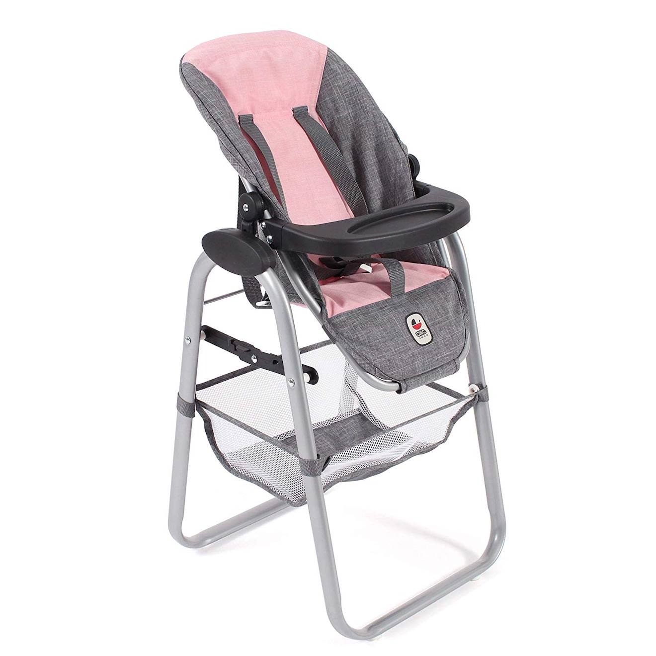 Chaise haute pour poupées - coloris 15 gris et rose