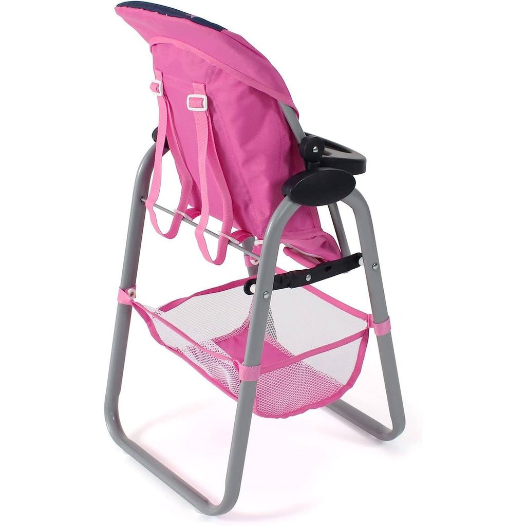 Chaise haute pour poupées papillon multicolore