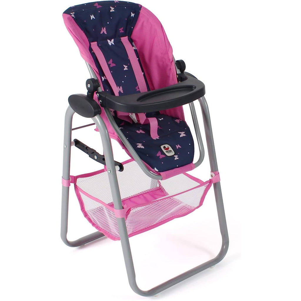 Chaise haute pour poupées papillon multicolore