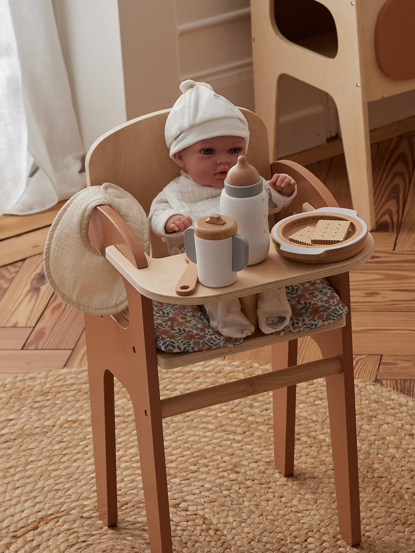 Chaise haute pour poupon en bois FSC bois