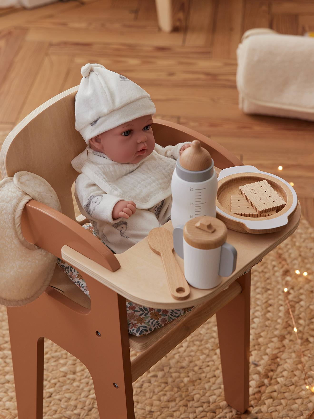 Chaise haute pour poupon en bois FSC bois