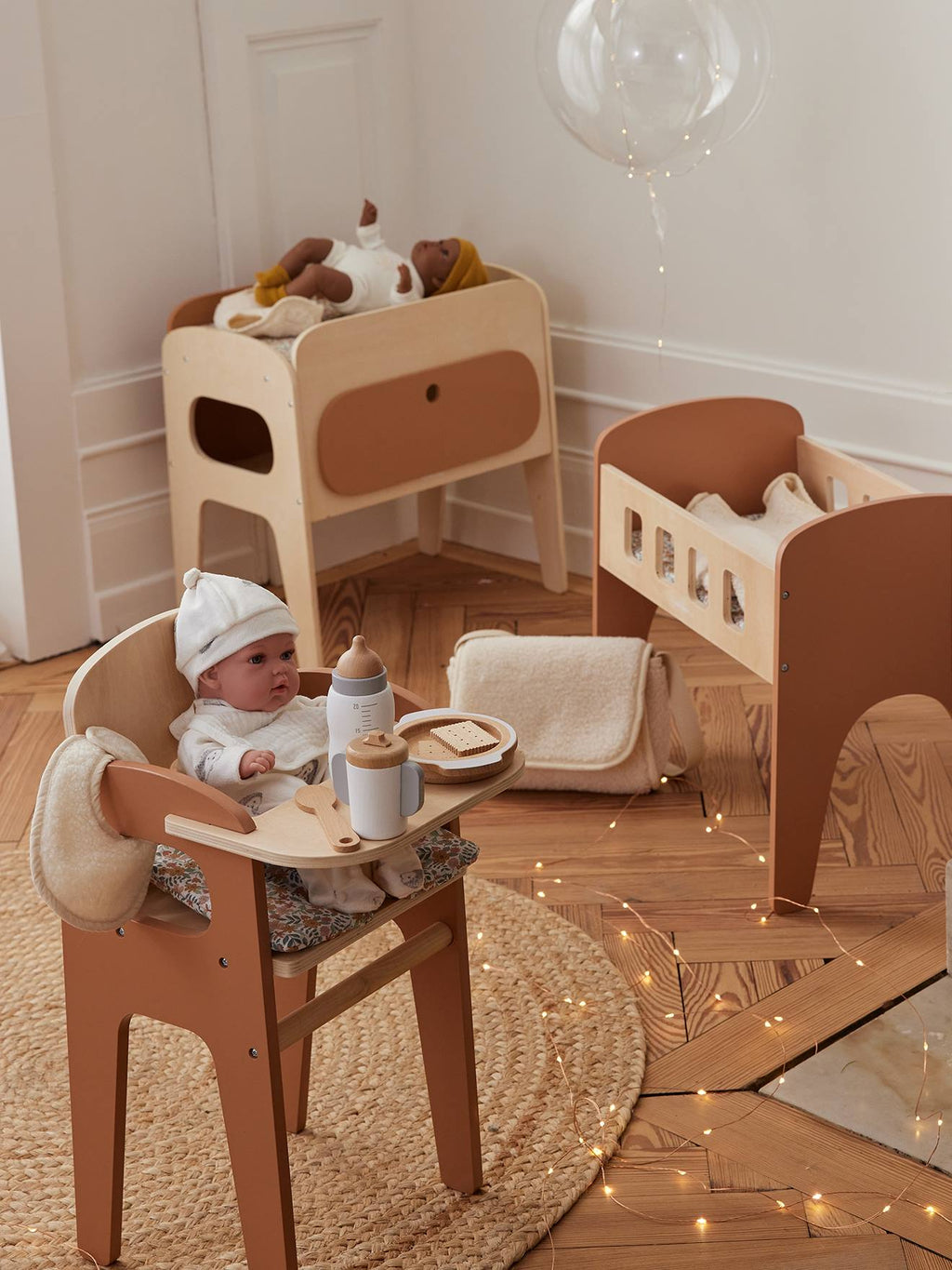 Chaise haute pour poupon en bois FSC bois