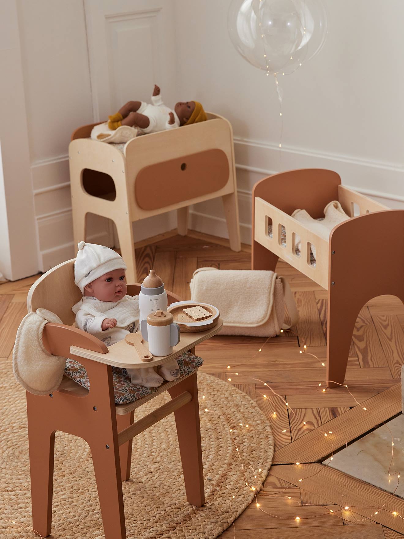 Chaise haute pour poupon en bois FSC bois
