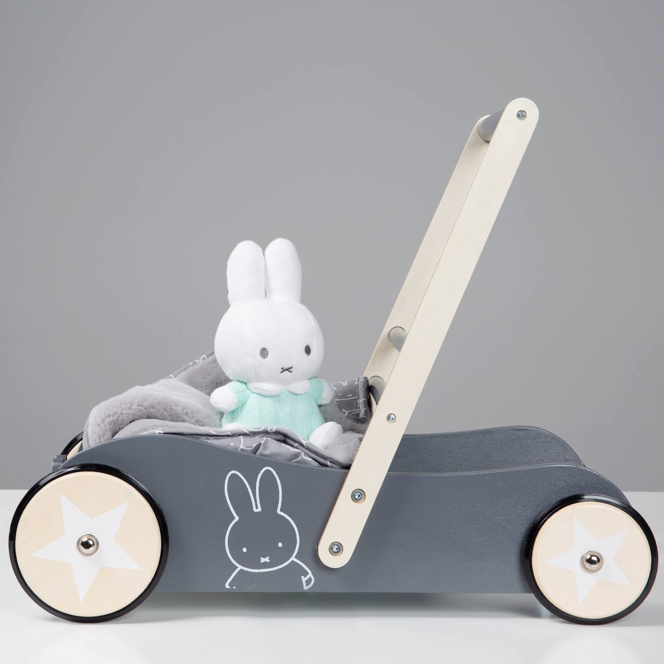 Chariot de marche à vitesse ajustable gris taupe - miffy