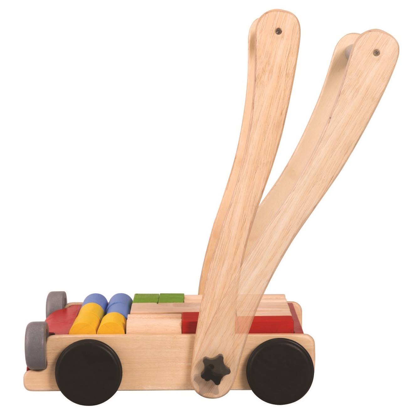 Chariot de marche avec cubes beige
