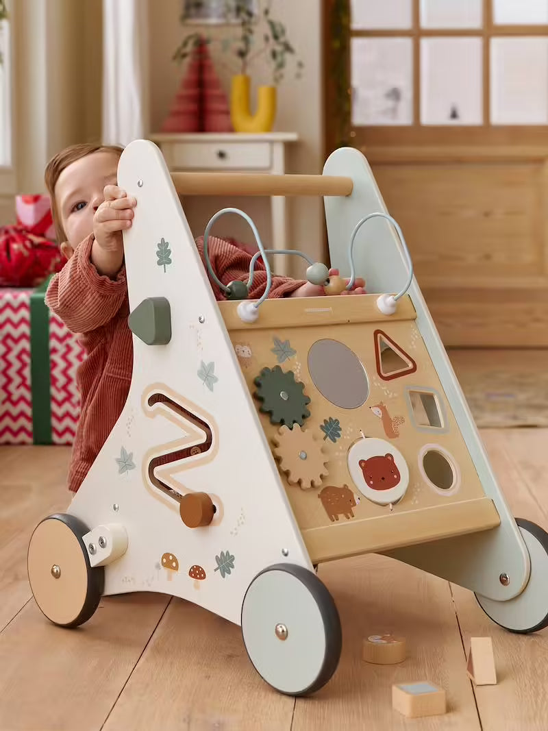 Chariot de marche avec freins en bois Green Forest - Vertbaudet