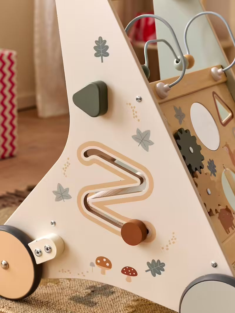 Chariot de marche avec freins en bois Green Forest - Vertbaudet