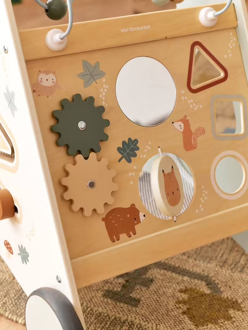 Chariot de marche avec freins en bois Green Forest - Vertbaudet