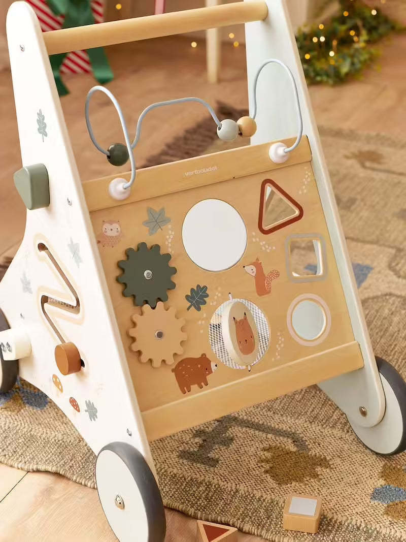 Chariot de marche avec freins en bois Green Forest - Vertbaudet