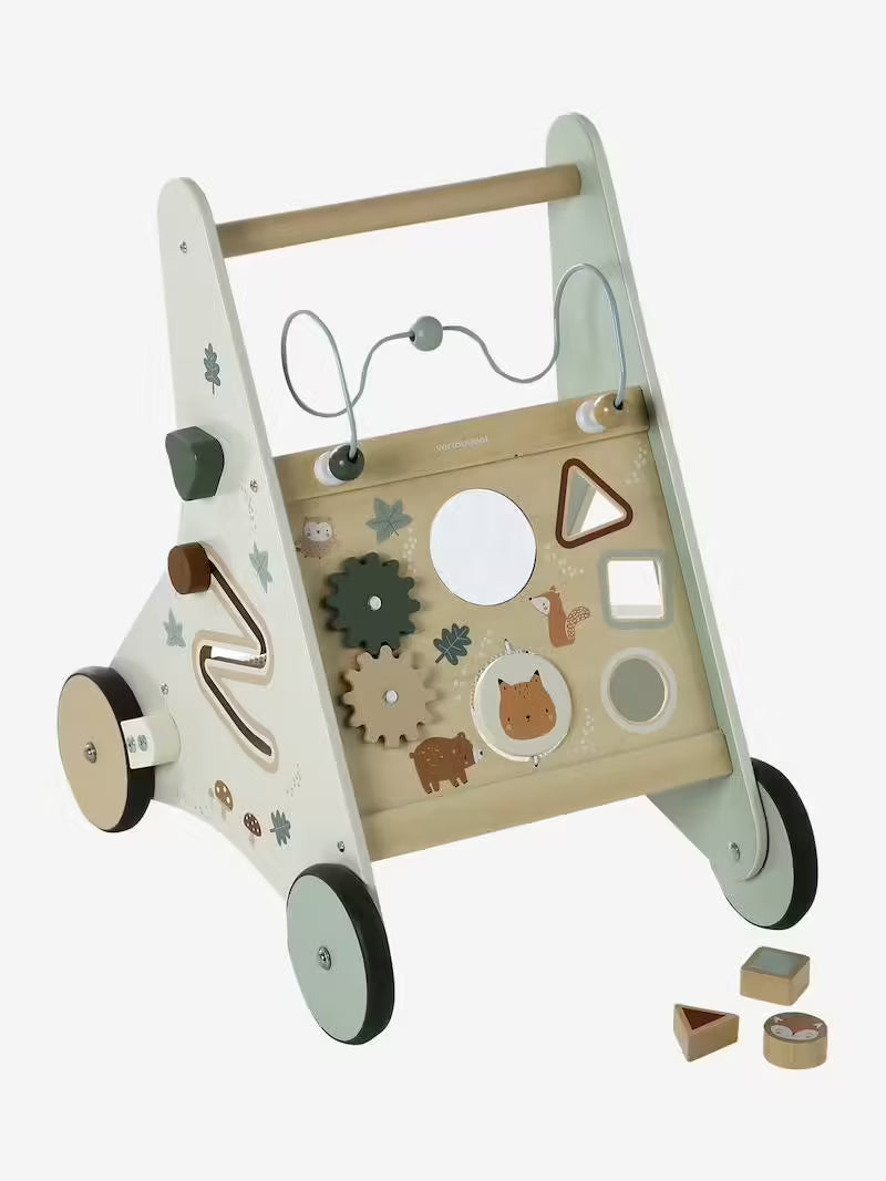 Chariot de marche avec freins en bois Green Forest - Vertbaudet