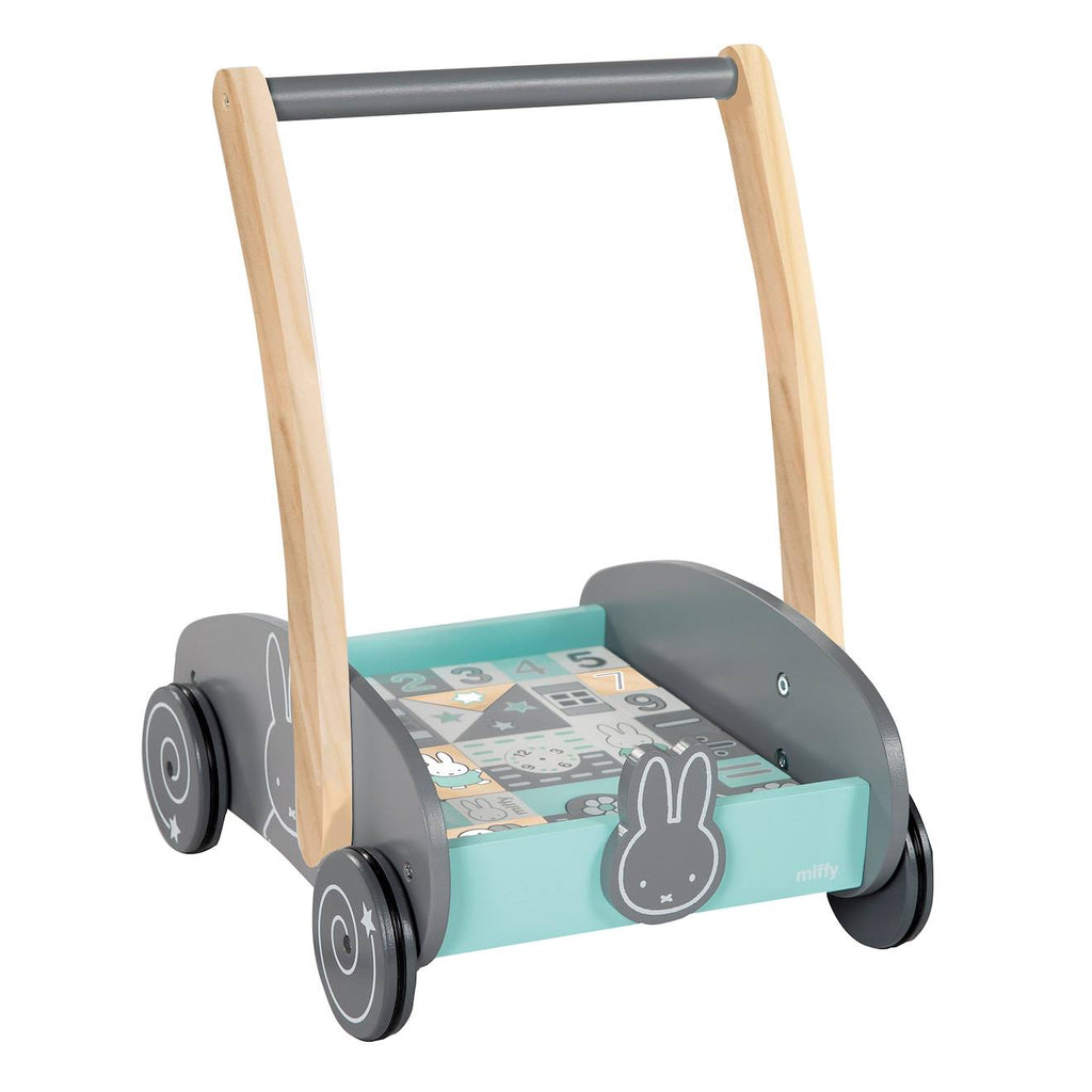 Chariot de marche + blocs de construction miffy gris - vert menthe / miffy