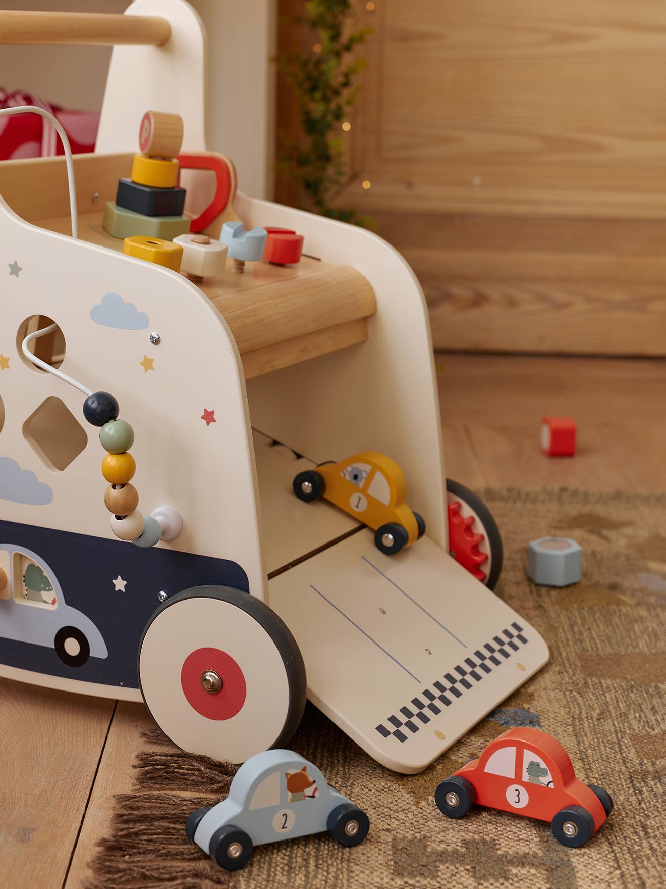 Chariot de marché bricolage et voitures en bois FSC bois