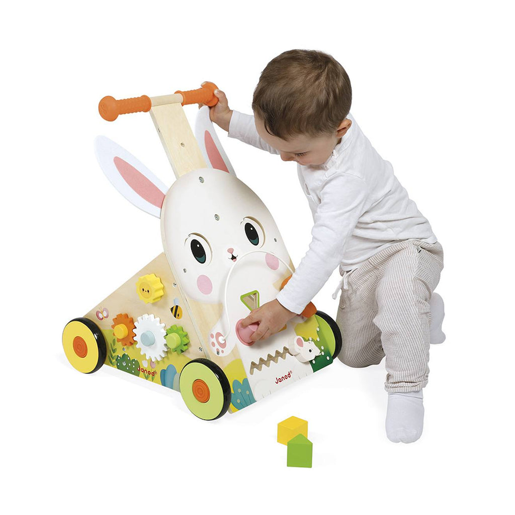 Chariot de marché en bois FSC lapin multicolore