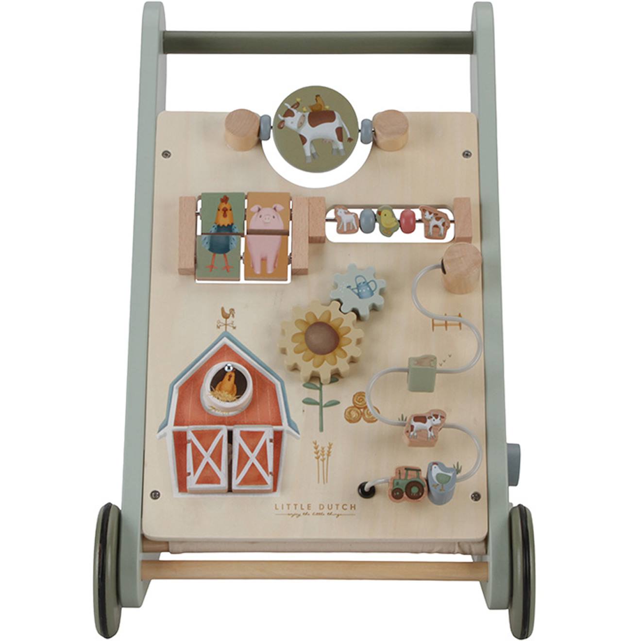 Chariot de marché en bois little farm multicolore