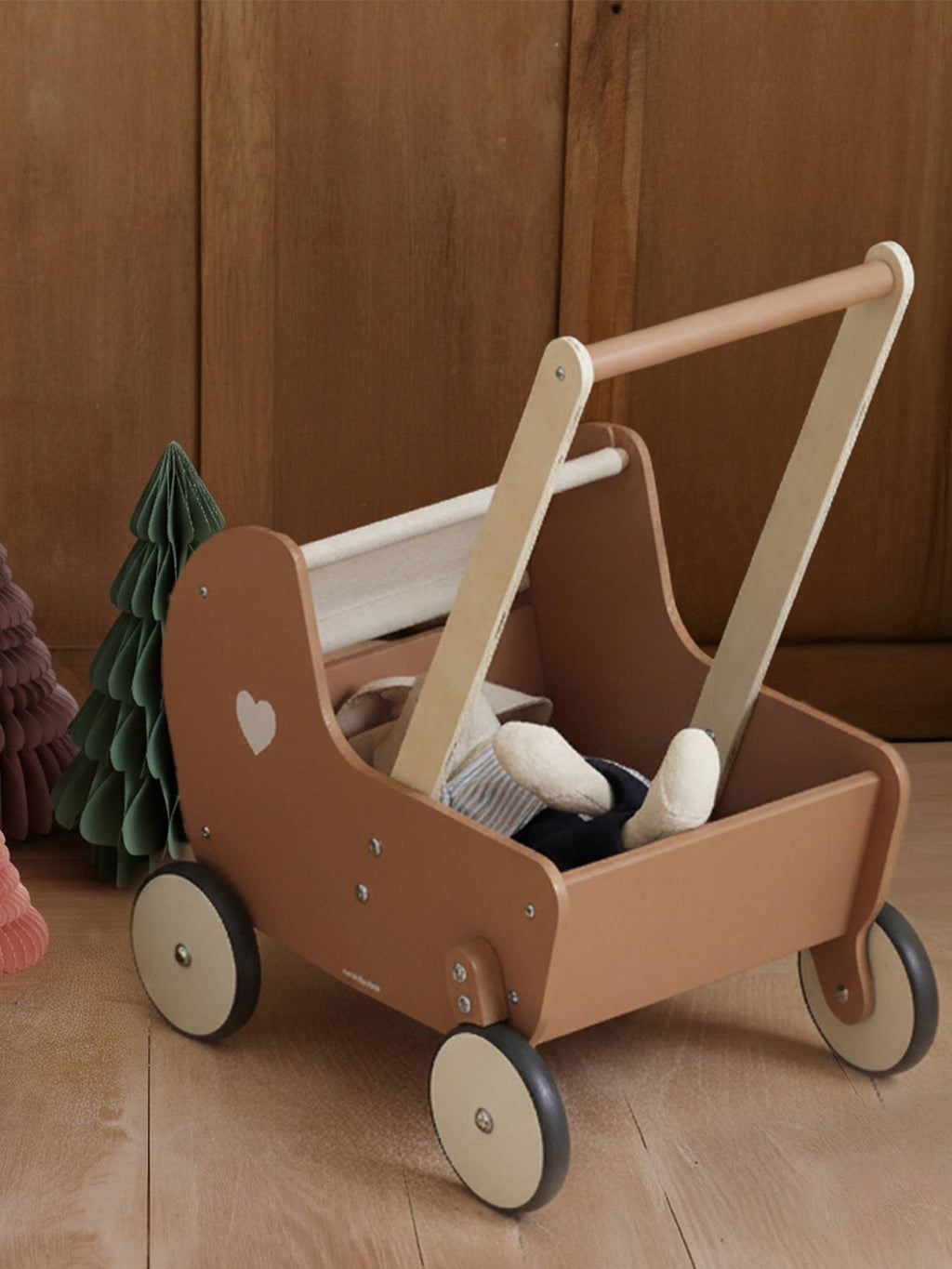 Chariot de marché landau en bois FSC caramel
