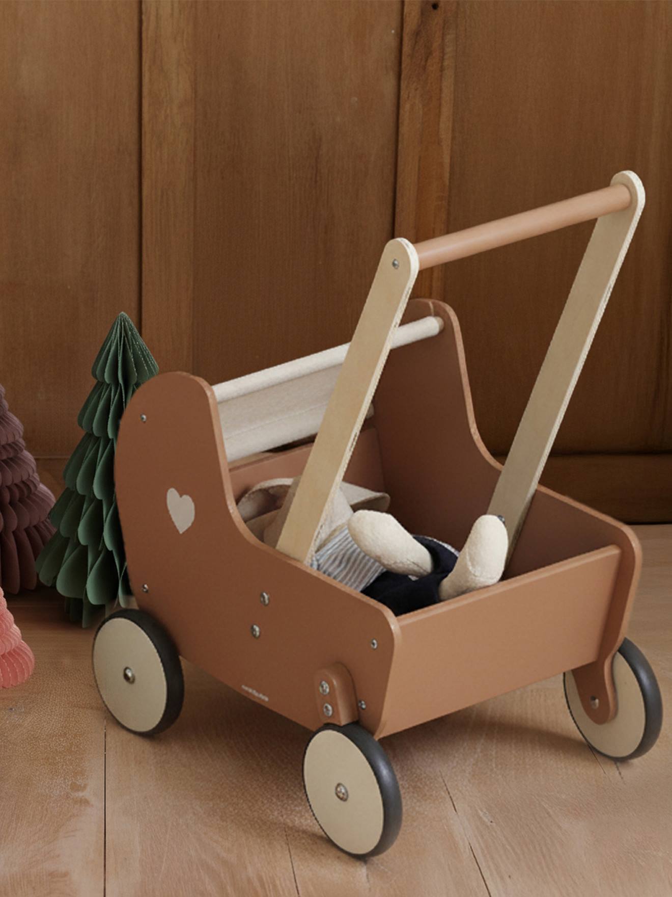 Chariot de marché landau en bois FSC caramel