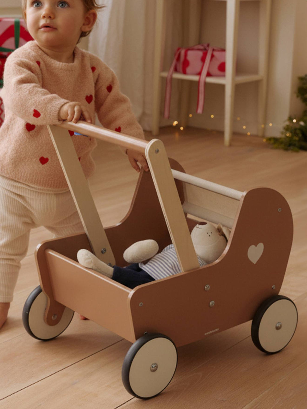 Chariot de marché landau en bois FSC caramel