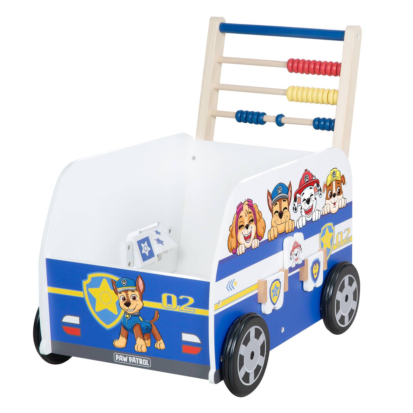 Chariot de marche Pat' Patrouille en forme de bus bleu / Paw Patrol