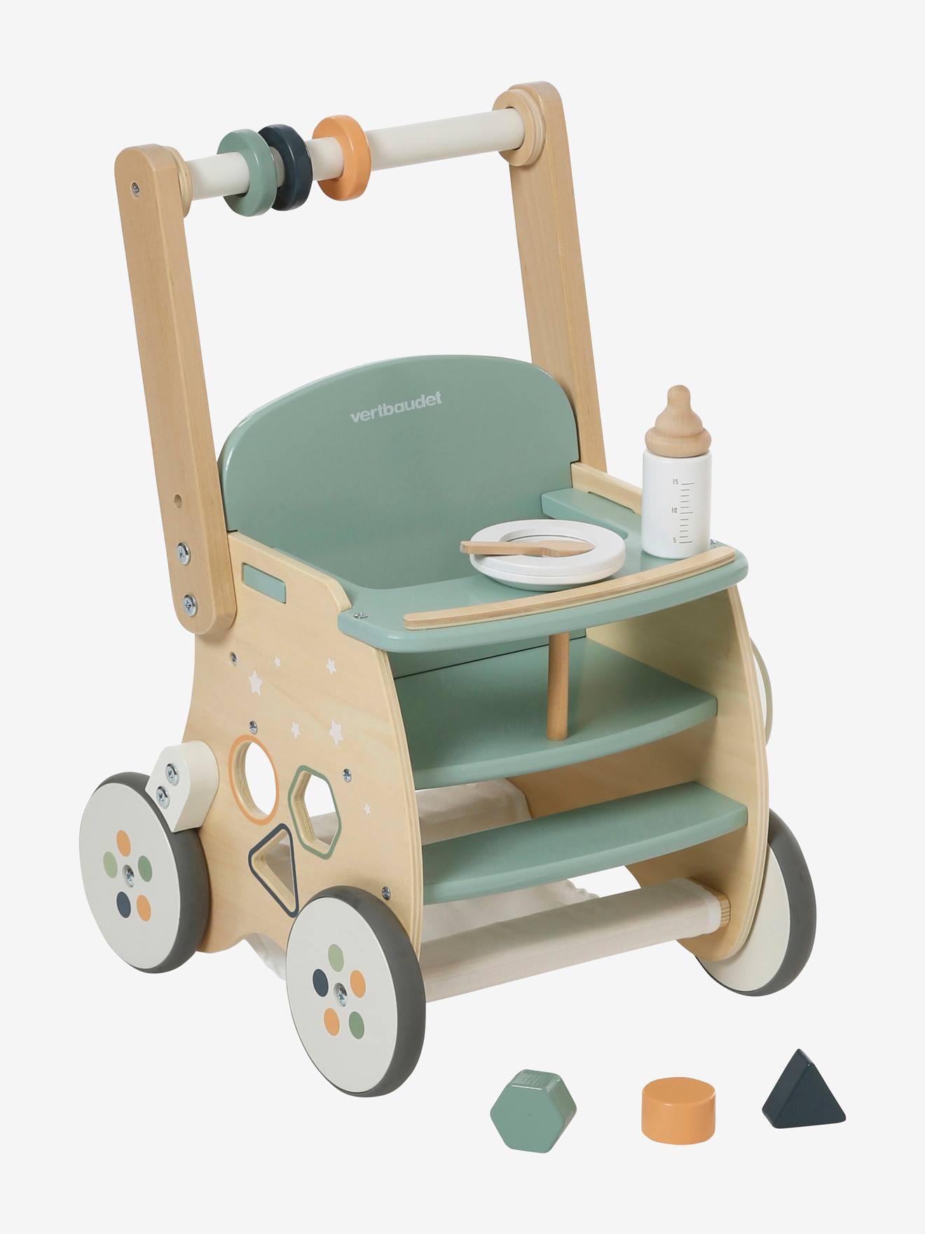 Chariot de marché poussette en bois FSC vert