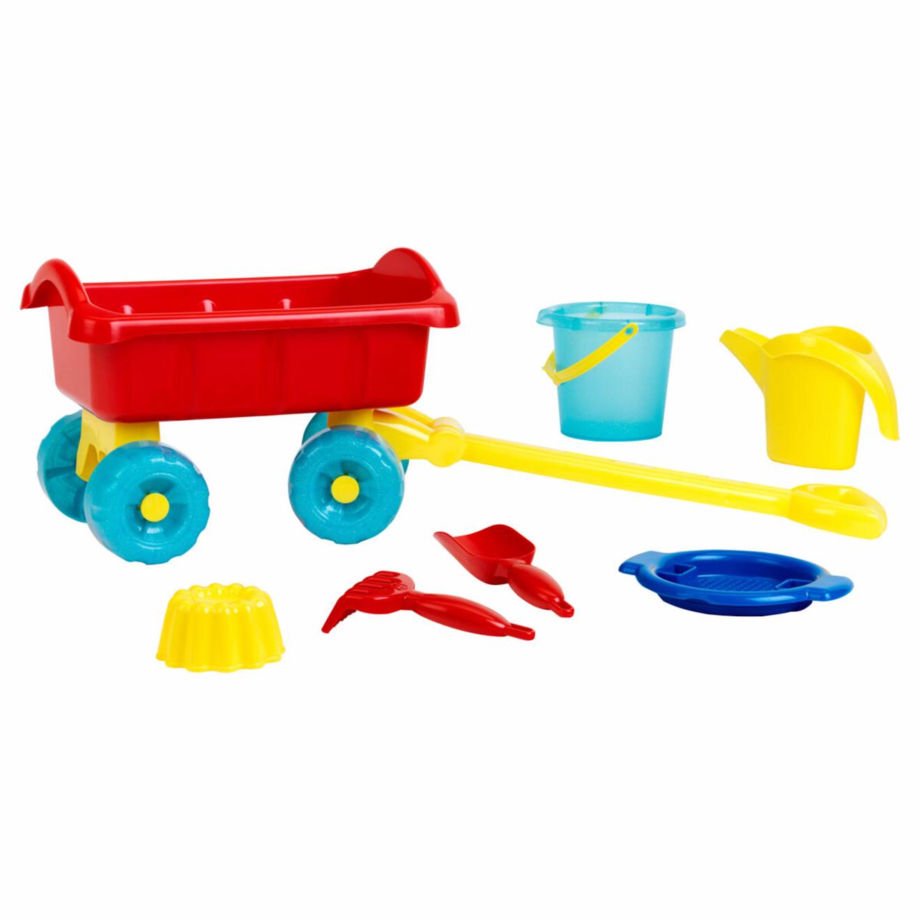 Chariot de plage garni multicolore