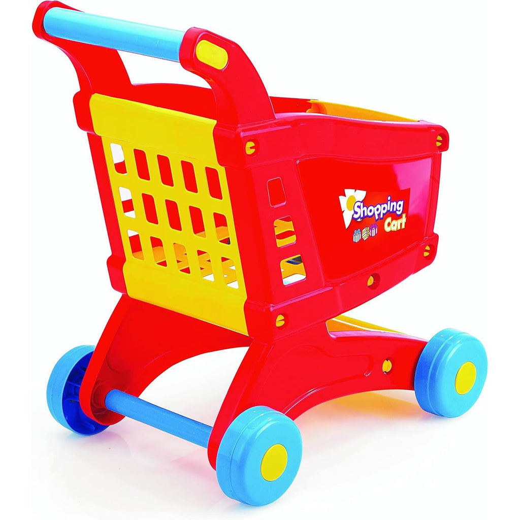 Chariot de supermarché multicolore