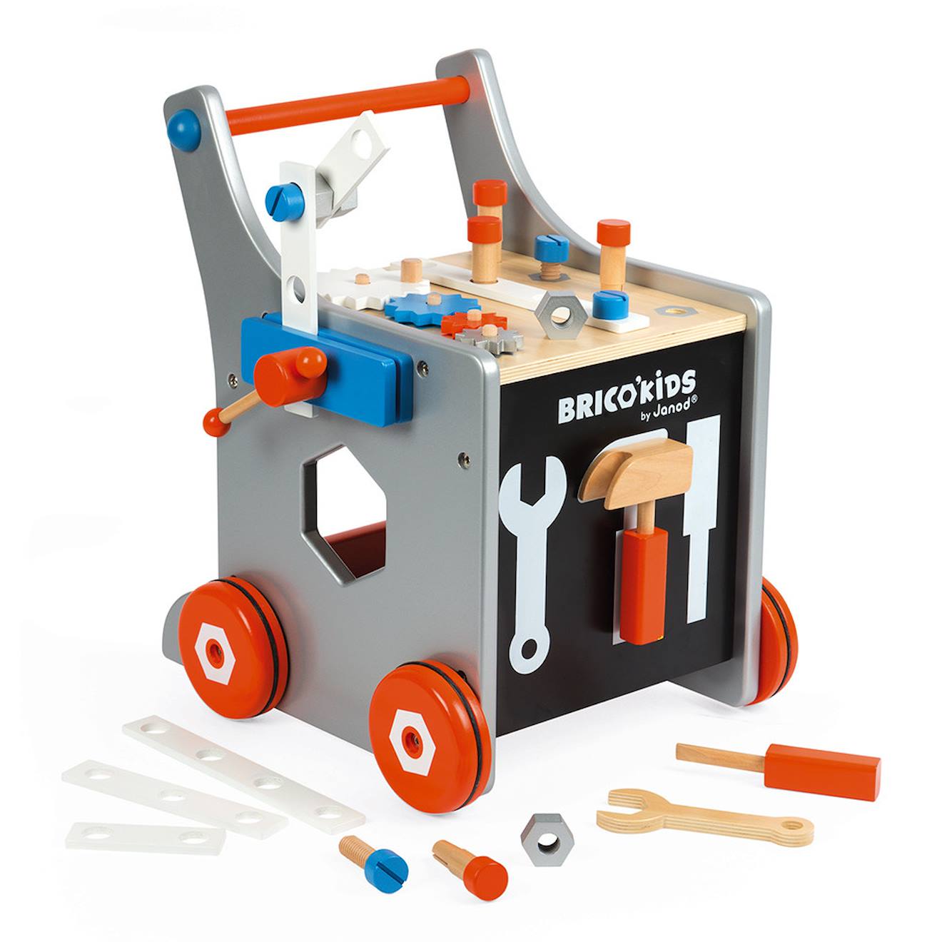 Chariot magnétique brico'kids, 25 accessoires multicolore