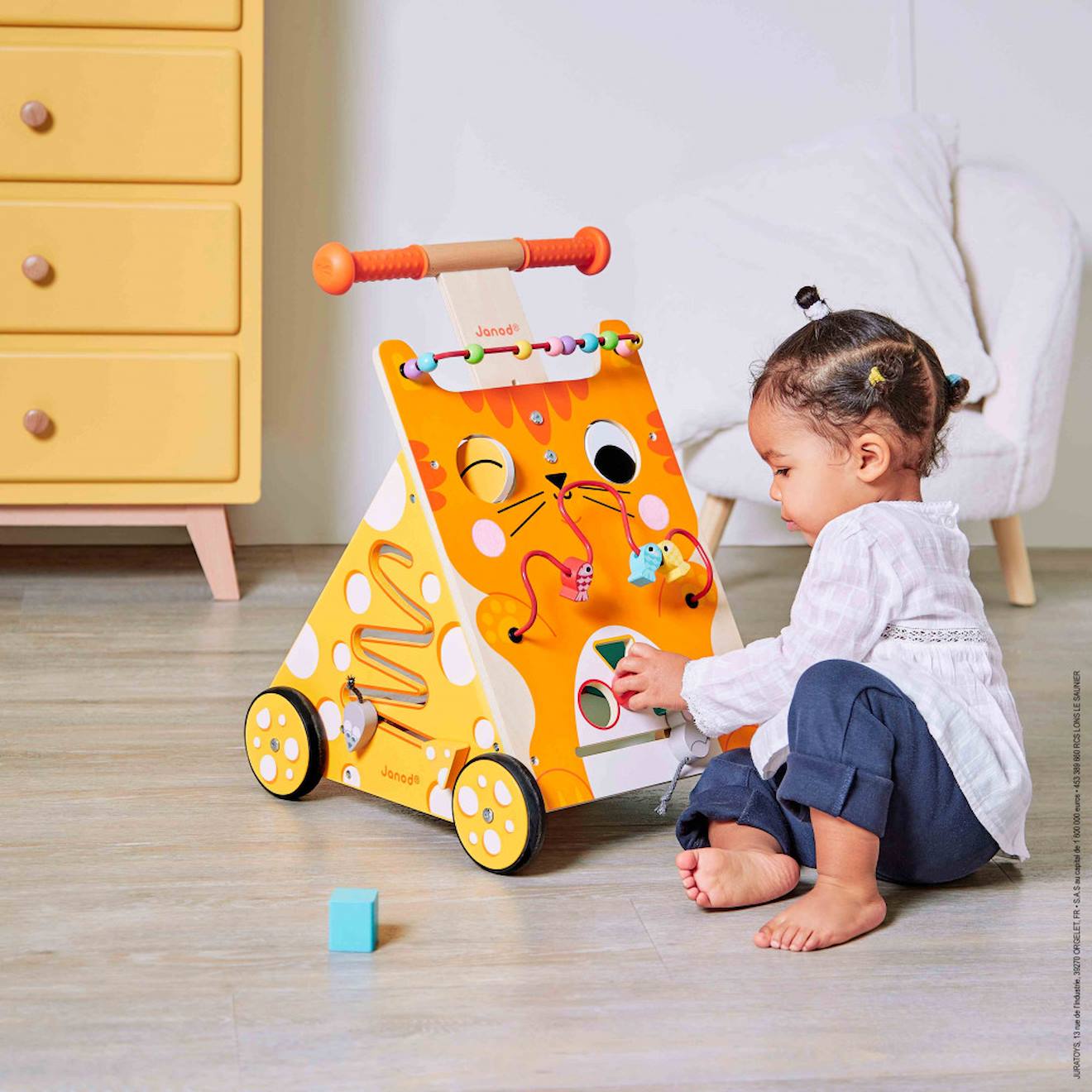 Chariot multi-activités chat multicolore